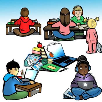 FREEBIE! Distance Learning Clip-Art: Students and Teachers by Illumismart