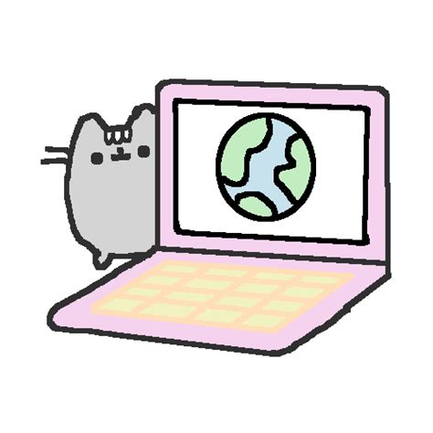 Pixilart Pusheen W Computer By Ena Cream