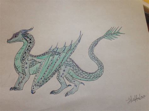 Rainwing Icewing Hybrid By Fluffaloo Wings Of Fire Hybrids Dragons