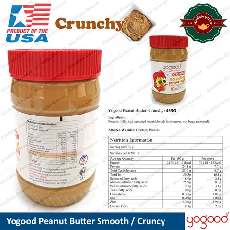 Yogood Peanut Butter Crunchy EXP Mar 2024 Lazada