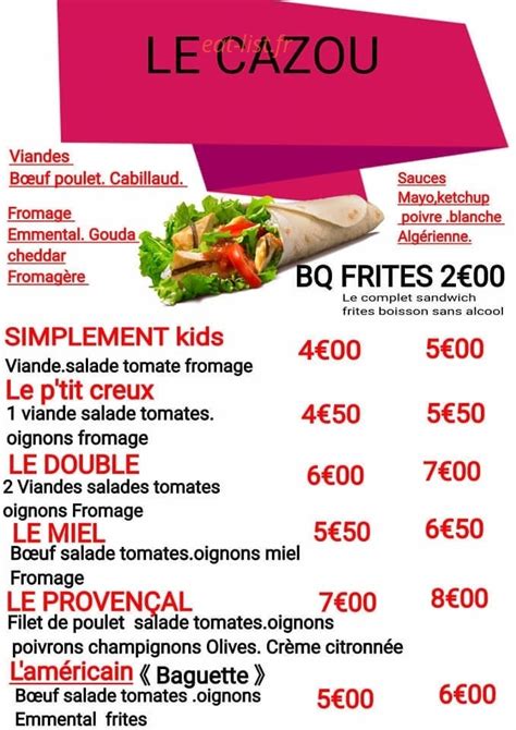 Le cazou Food Truck à Le Pradet menu et photos