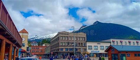 Snow Covered Mountain a View of Ketchikan a City in Alaska Editorial ...