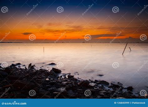 A Twilight Time after Sunset on Beach Stock Image - Image of beautiful ...