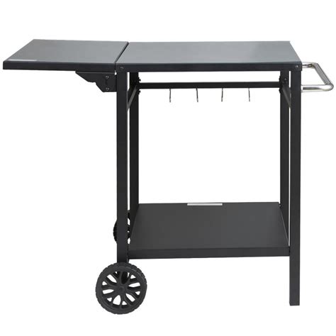 Vevor Outdoor Grill Dining Cart With Double Shelf 5555cm Bbq Movable