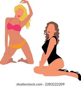 Sexy Woman Wearing Bikini Swimming Suit Stock Vector Royalty Free Shutterstock
