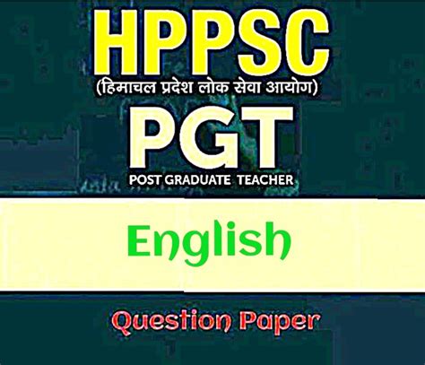 HPPSC PGT English Question Paper HPExams In