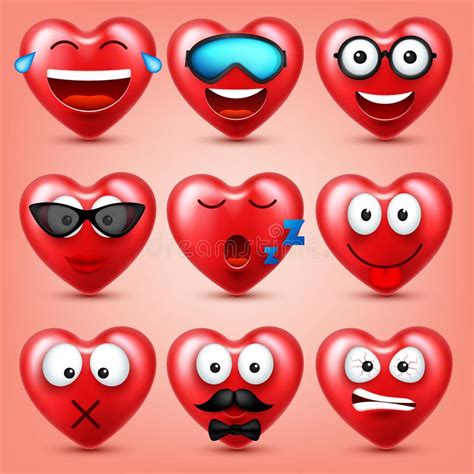 Emojivector Van Hartsmiley Voor Valentijnskaartendag Die Wordt