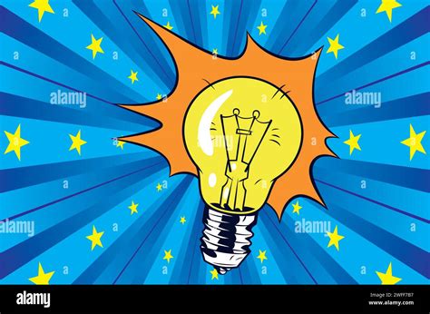 Lampe Idea Pop Art Style Vector Image Stock Vector Image Art Alamy