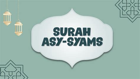 Bacaan Surah Asy Syams Tribun Video