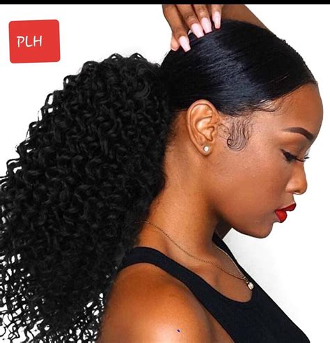 Afro Kinky Curly Ponytail Women Hair Piece Drawstring Ponytail Hair