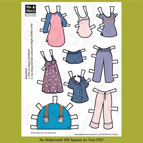 Printable Paper Doll Pajamas Sleep Over Activity Digital Etsy In 2020