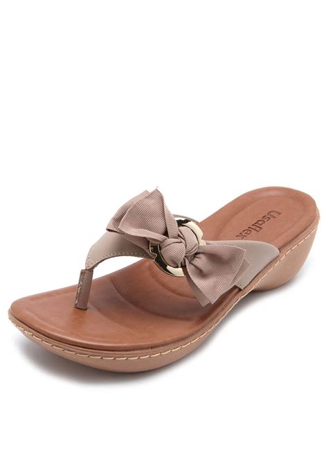 Tamanco Couro Usaflex Laço Nude Compre Agora Dafiti Brasil