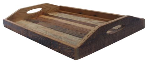 Reclaimed Wood Large Wood Serving Tray - Rustic - Serving Trays - by ...