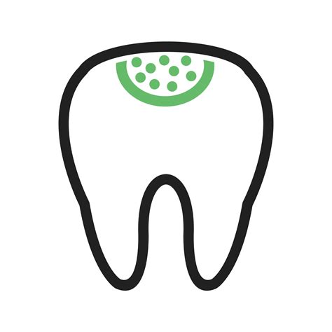 Holed Tooth Line Green And Black Icon Vector Art At Vecteezy