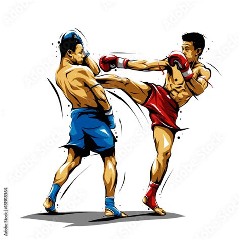 Muay Thai Action Stock Vector Adobe Stock