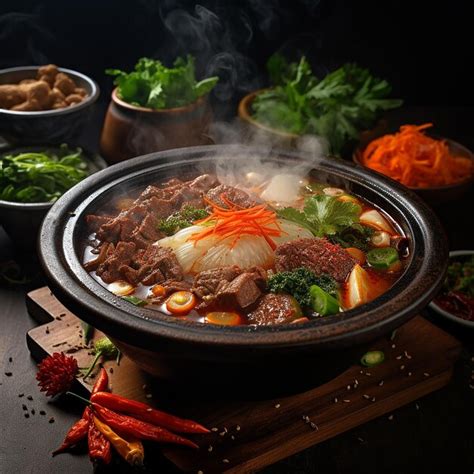 Premium Photo 3D Rendered A Steaming Bowl Of Spicy Korean Hot Pot