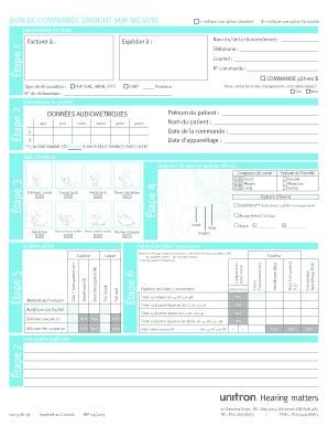 Fillable Online Bon De Commande Embout Sur Mesure Unitron Fax Email