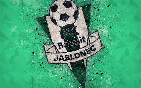 FK Jablonec Geometric Art Logo Czech Football Club Green Background