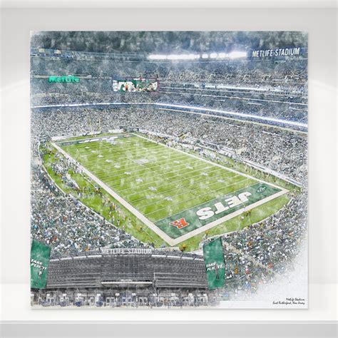 MetLife Stadium Print Canvas Wall Art New York Jets Football Stadium Art