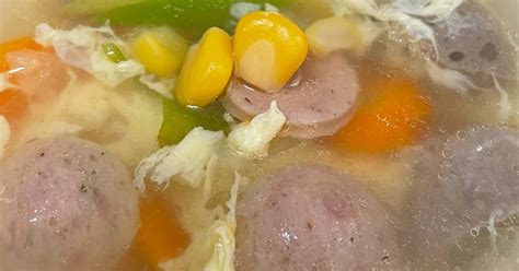 Resep Sup Jagung Wortel Sosis Bakso Telur Oleh Maria Nukita Cookpad