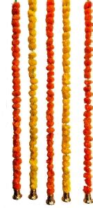 KHUSHA CREATIONS Pack of 5 Strings of Marigold Artificial Flowers ...