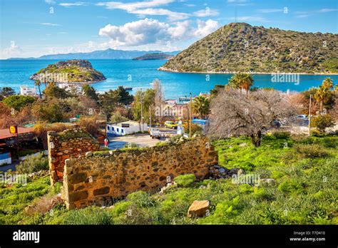 Bodrum Turkey January 2019 From Above View Of Gumusluk Bay And