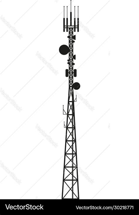 Telecommunication Antenna Mast Or Mobile Tower Vector Image