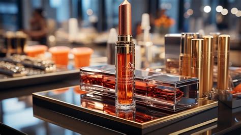 Premium Ai Image Set Of Different Lipsticks On Table In Store