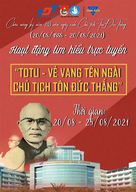 HOẠT ĐỘNG TÌM HIỂU TRỰC TUYẾN TDTU VẺ VANG TÊN NGÀI CHỦ TỊCH TÔN ĐỨC