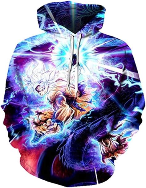 Dywlq Sweats Capuche Unisexe Dragon Ball Z Goku D Anime Imprim Pull