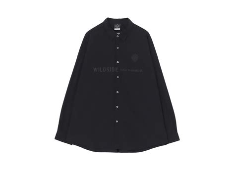 Wildside Yohji Yamamoto X F C Real Bristol Big Logo Baggy Shirt Black