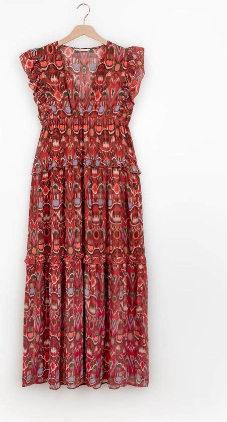 Sissy Boy Donkerrode Maxi Jurk Met Ikat Print Bol