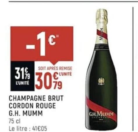 Promo Champagne Brut Cordon Rouge G H Mumm Chez Spar