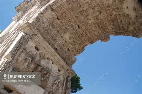 Roman Art Arch Of Titus Triumphal Arch With A Single Arched Located