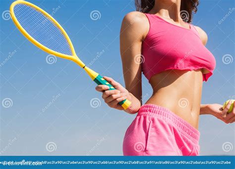 Tennis Girl Female Tennis Player With Racket Healthy Lifestyle