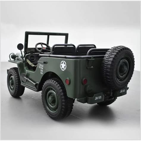 Voiture électrique enfant Jeep Willys 3 places 12V Vert APOLLO