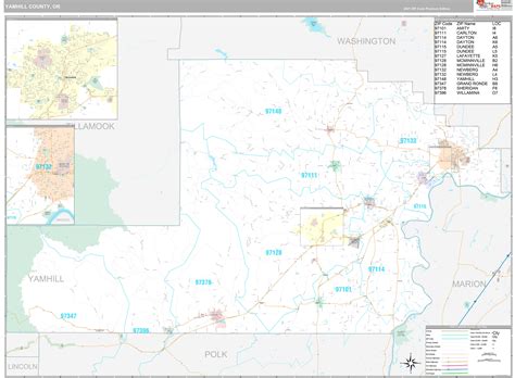 Yamhill County, OR Wall Map Premium Style by MarketMAPS - MapSales