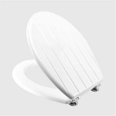 White Wooden Toilet Seat With Toilet Seat Fittings 18 45 Cm Oval