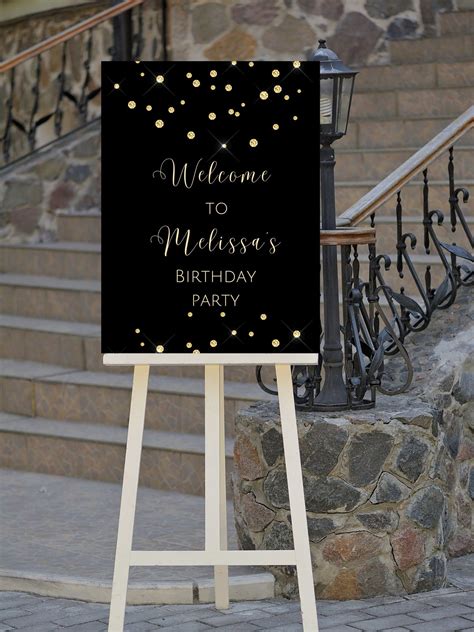 Gold Birthday Party Nd Birthday Welcome Poster Welcome To The