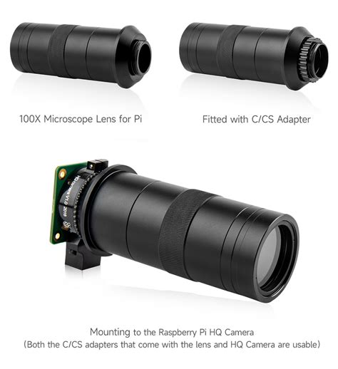 X Industrial Microscope Lens C Cs Mount Compatible With Raspberry