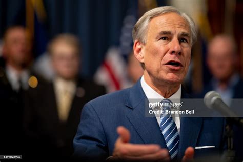 Texas Gov Greg Abbott Speaks At A News Conference In The State News