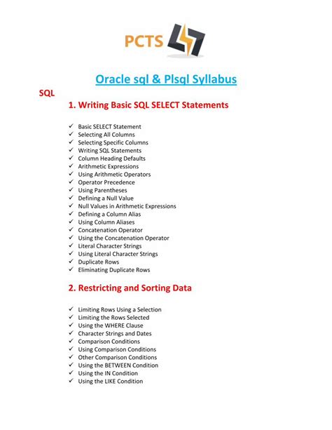 PDF Oracle Sql Plsql Syllabus DOKUMEN TIPS