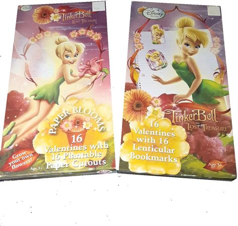 2 Packs Fairies Tinkerbell Valentines Cards With