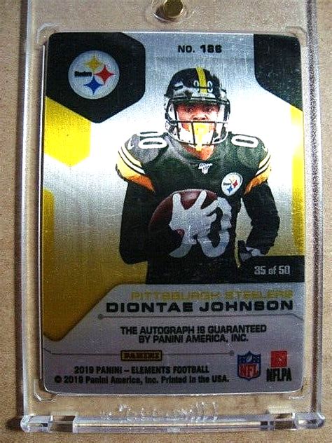 Diontae Johnson Panini Elements Gold Rookie Autograph Rc Mint