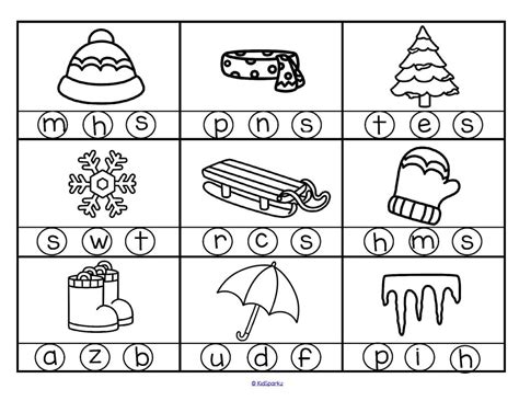 Winter Theme Initial Sounds Circle The Correct Letter Preschool