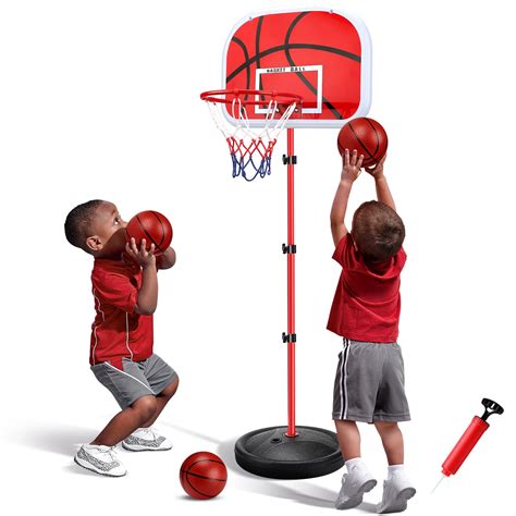 Ayieyill Mini Children's Basketball Set For Kids, Adjustable Height 4-6 ...