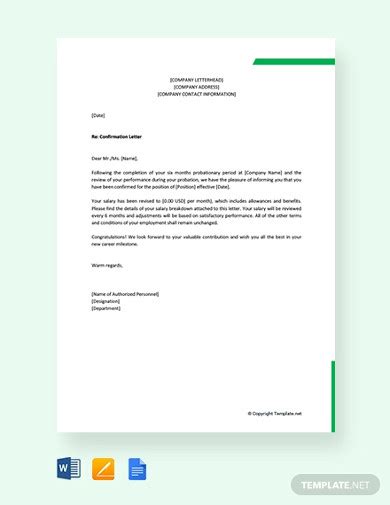 Company Confirmation Letter Examples Format Pdf