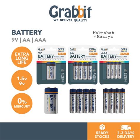 BATERI 9V 1 5V AA AAA Battery Extra Long Life Super Heavy Duty