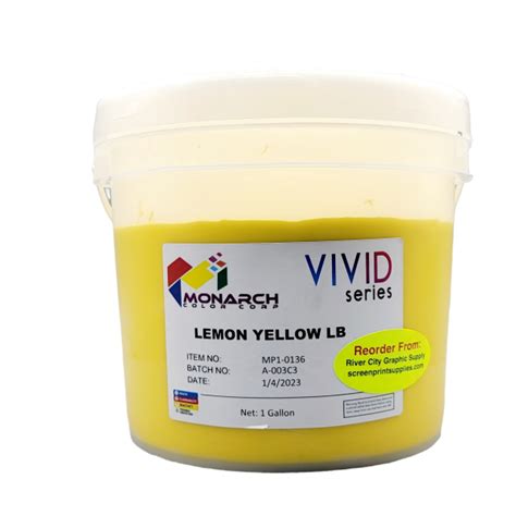 Monarch Vivid LB Lemon Yellow MP1 0136 Plastisol Ink Soft And Creamy