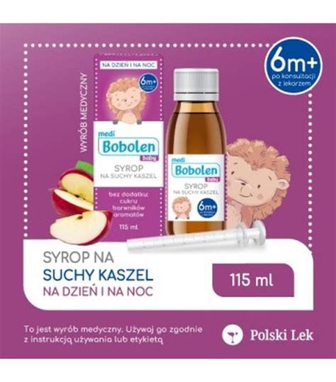 Bobolen Baby Syrop na suchy kaszel 115 ml cena opinie właściwości